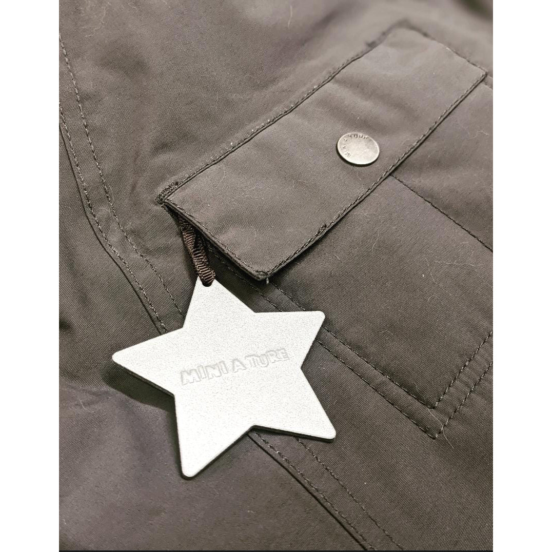 Wang Fur Jacket in the colour raven with detachable hood from mini a ture copenhagen for babies, toddlers