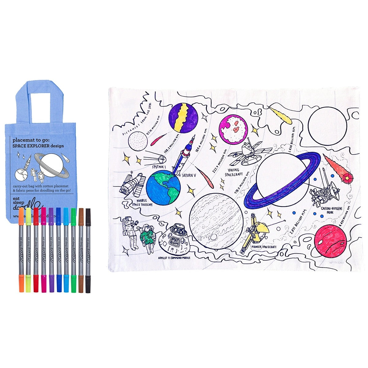 Eat Sleep Doodle Placemat - Space Explorers