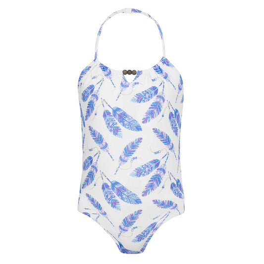 Sunuva Girls White Feathers Beaded Swimsuit