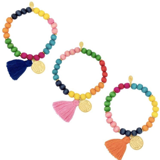 Laviandbelle Wooden Bead Love Tassel Bracelet