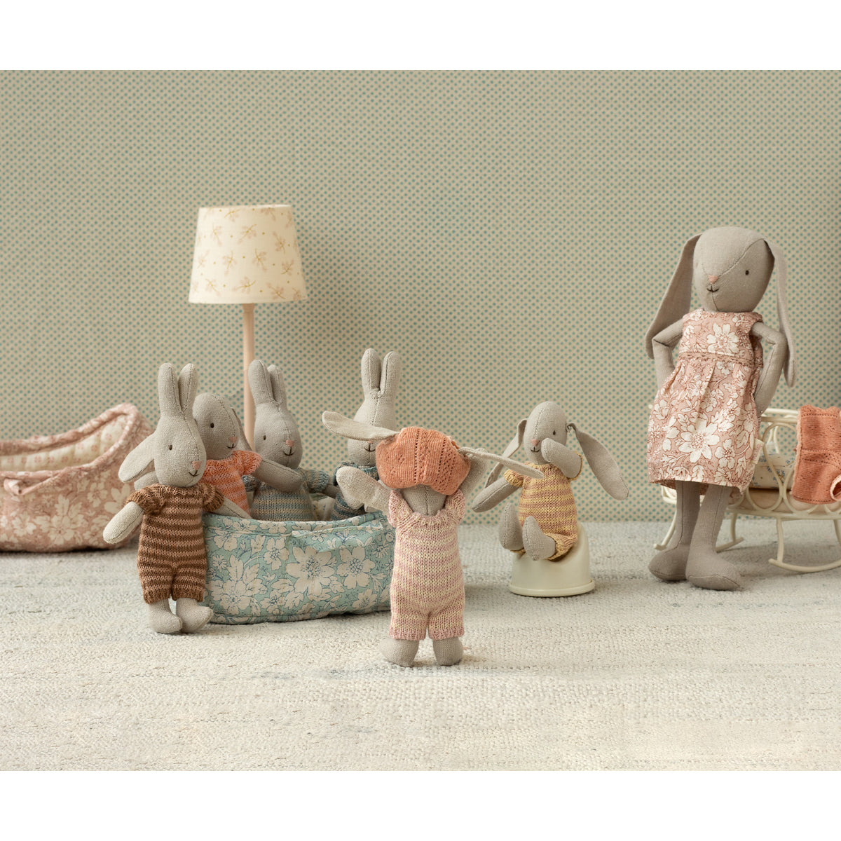 Maileg Micro Rabbit In Carry Cot