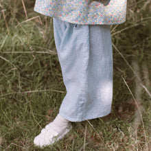 Load image into Gallery viewer, Chess Trousers - Baby Blue &amp; Milk Mini Check Linen from Nellie Quats for babies, toddlers and kids/children