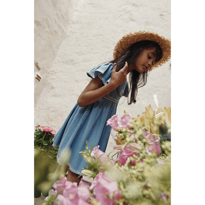 Emile Et Ida Denim Embroidered Dress for toddlers, children/kids and tweens