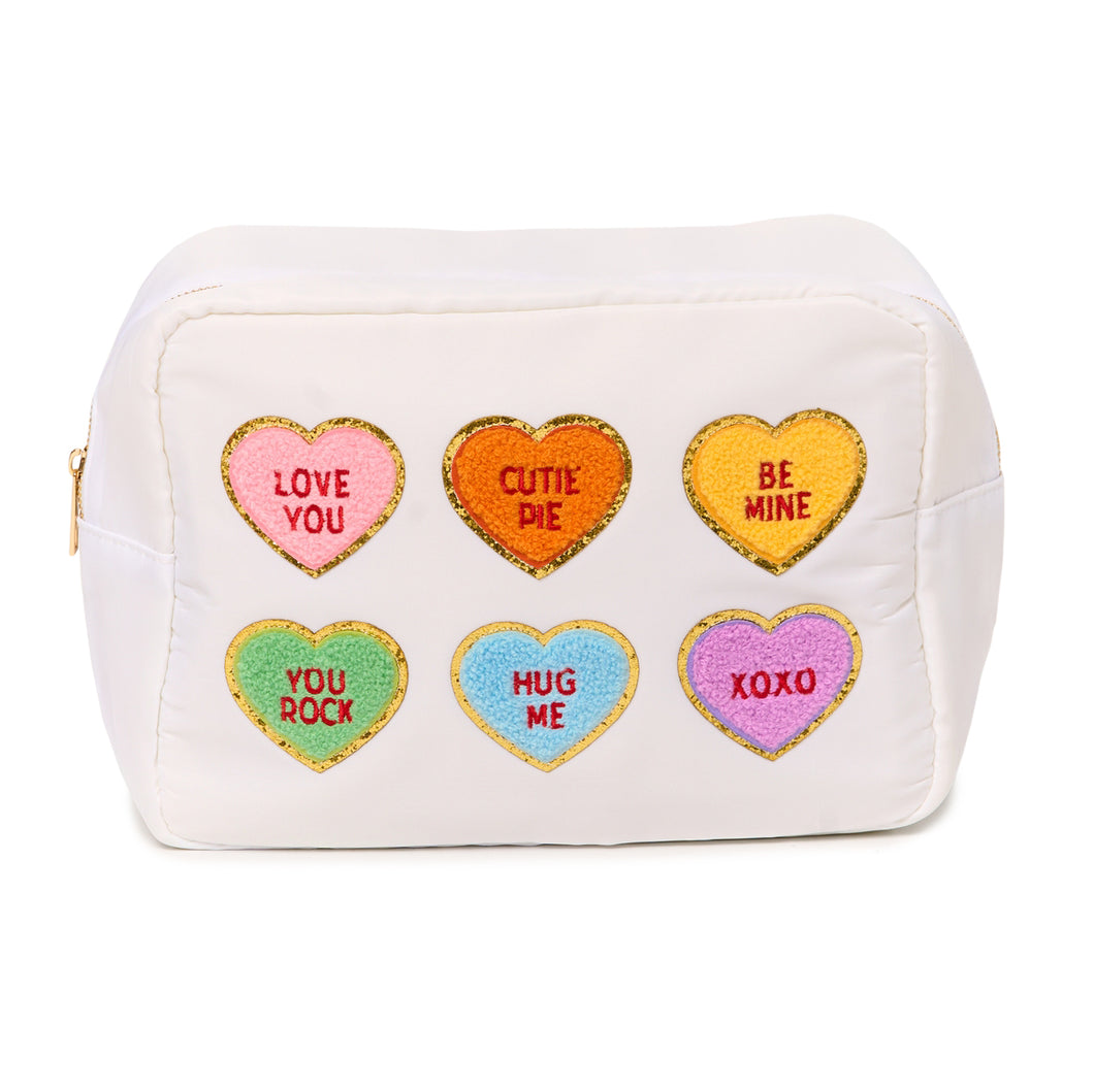 Malibu Sugar Pouch With Valentine's Day Conversation Hearts - Large