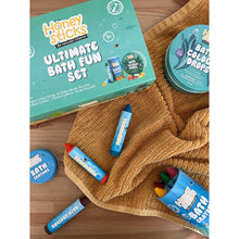 Load image into Gallery viewer, Honeysticks Ultimate Bath Fun Set with bath crayons and bath drops