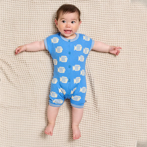 The Bonnie Mob Flipper Fish Shorty Playsuit for newborns and babies