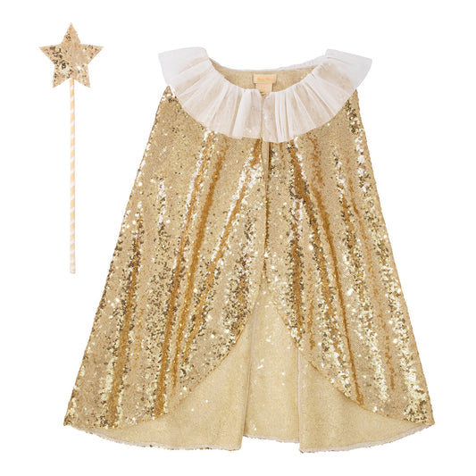 Meri Meri Gold Sparkle Cape Costume