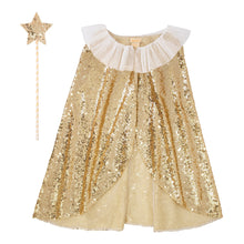 Load image into Gallery viewer, Meri Meri Gold Sparkle Cape Costume