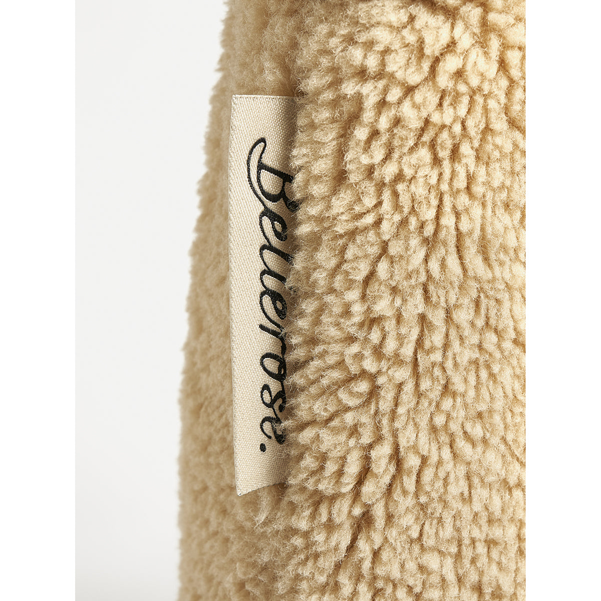 Bellerose Hecole Rectangular Tote Bag with beige fake fur with solid contrasting handles