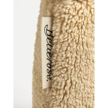 Bellerose Hecole Rectangular Tote Bag with beige fake fur with solid contrasting handles