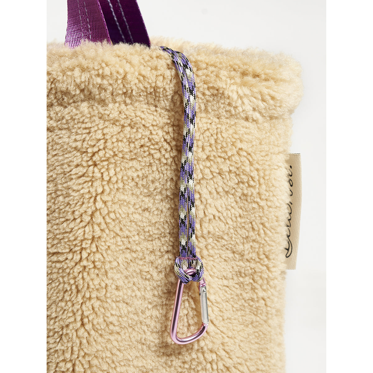 Bellerose Hecole Rectangular Tote Bag with extra pocket inside and a cord with carabiner hook for keys