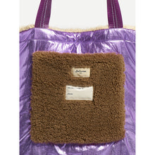 Load image into Gallery viewer, Bellerose Hecole Rectangular Tote Bag with contrasting metallic purple nylon lining