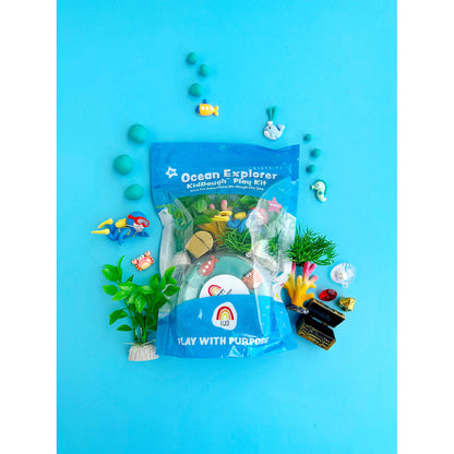 Ocean Explorer (Blue Hawaiian) Kiddough Play Kit from EGKD (Earth Grown KidDoughs)