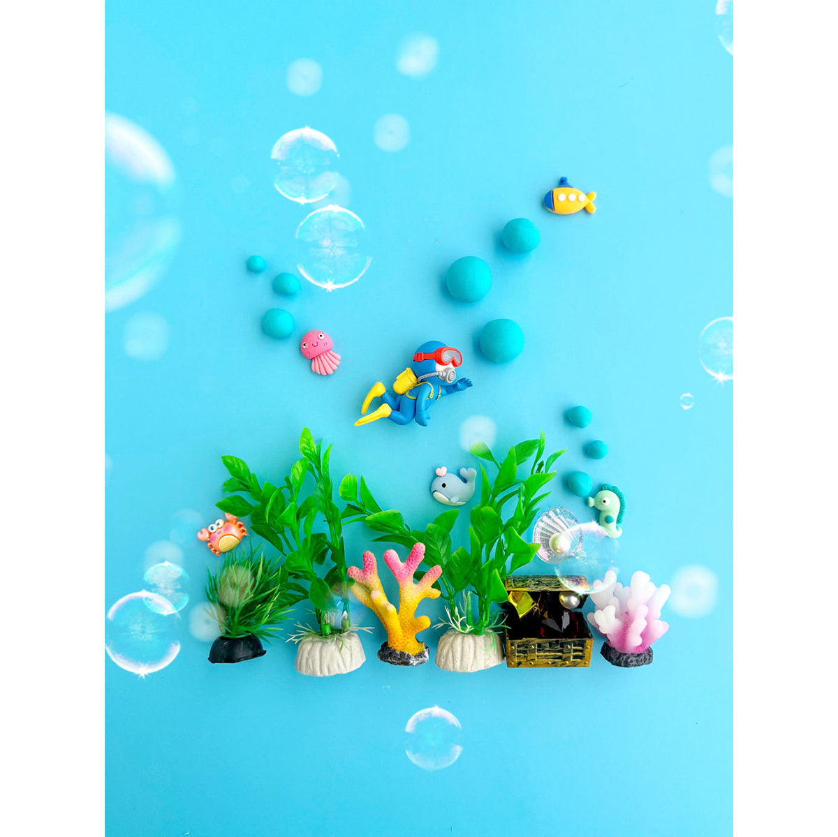 Ocean Explorer (Blue Hawaiian) Kiddough Play Kit from EGKD (Earth Grown KidDoughs)