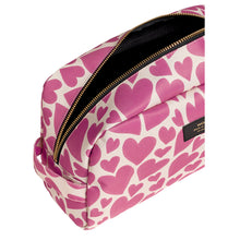 Load image into Gallery viewer, Pink Love Large Toiletry Bag with all-over heart print from wouf