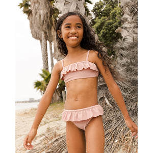 Rylee + Cru Parker Bikini with matching ruffled top and bottoms for kids/children