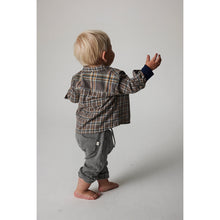 Load image into Gallery viewer, Cozmo Albert Shirt in plaid with a chest patch pocket and yoke at the back for babies and toddlers