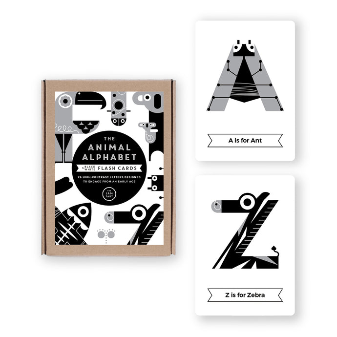 The Jam Tart Black & White Alphabet Flash Cards