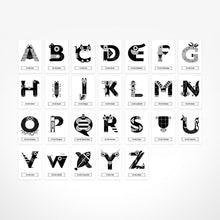 Load image into Gallery viewer, The Jam Tart Black &amp; White Alphabet Flash Cards