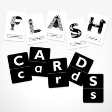 Load image into Gallery viewer, The Jam Tart Black &amp; White Alphabet Flash Cards