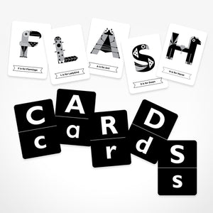 The Jam Tart Black & White Alphabet Flash Cards