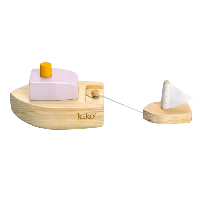 Kiko & gg Wooden Toy - Ofune Wind-Up Boat (Lavender)