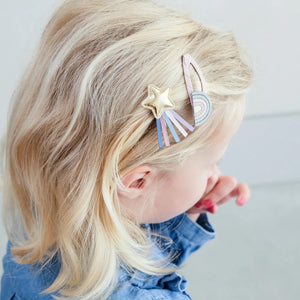 Dreamer Over The Rainbow clic clacs and alligator clips from mimi & lula for kids/children