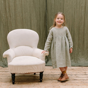 Nellie Quats Hopscotch Dress Pistachio Mini Check for toddlers and kids/children