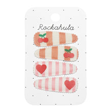 Load image into Gallery viewer, Rockahula Kids Cherry Stripe Fabric Clip Set