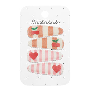 Rockahula Kids Cherry Stripe Fabric Clip Set