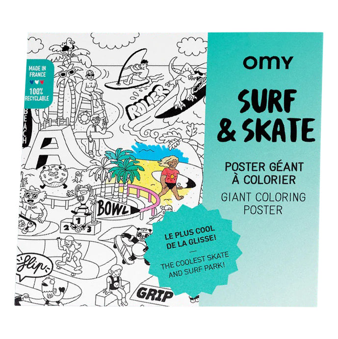 OMY Colouring Poster - Surf Skate