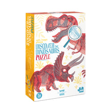 Load image into Gallery viewer, Londji Discover The Dinosaurs Puzzle with magnifying glasses for kids/children