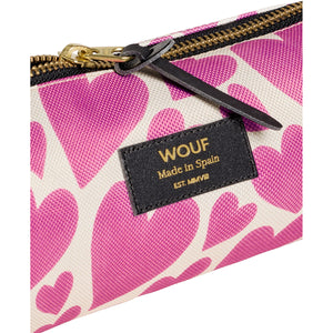 Pencil Case in pink with love hearts print from wouf