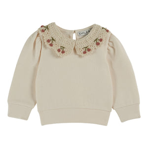 Emile Et Ida Embroidered Collar Sweatshirt