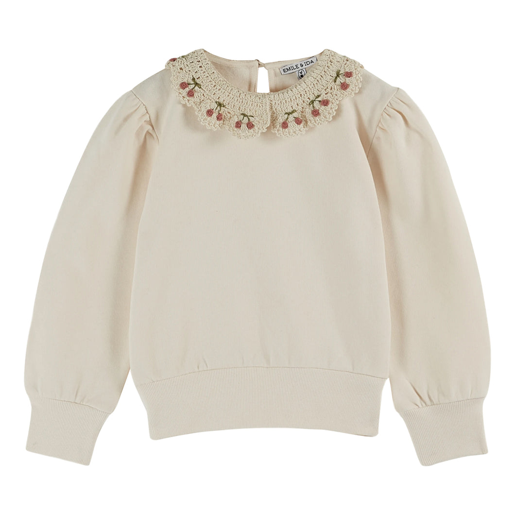 Emile Et Ida Embroidered Collar Sweatshirt