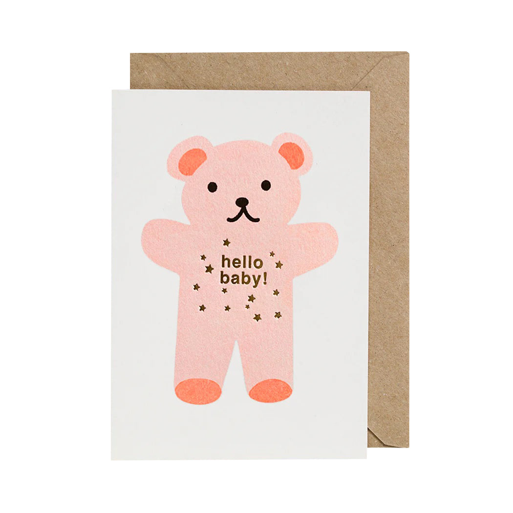 Petra Boase Card - Bear 'Hello Baby'