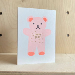 Petra Boase Card - Bear 'Hello Baby'