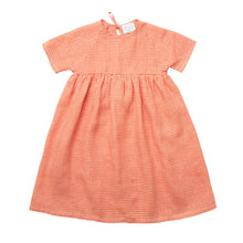 Load image into Gallery viewer, Hopscotch Dress - Strawberry &amp; Oat Mini Check Linen for toddlers and kids/children
