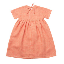 Load image into Gallery viewer, Hopscotch Dress - Strawberry &amp; Oat Mini Check Linen for toddlers and kids/children