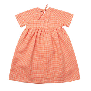 Hopscotch Dress - Strawberry & Oat Mini Check Linen for toddlers and kids/children