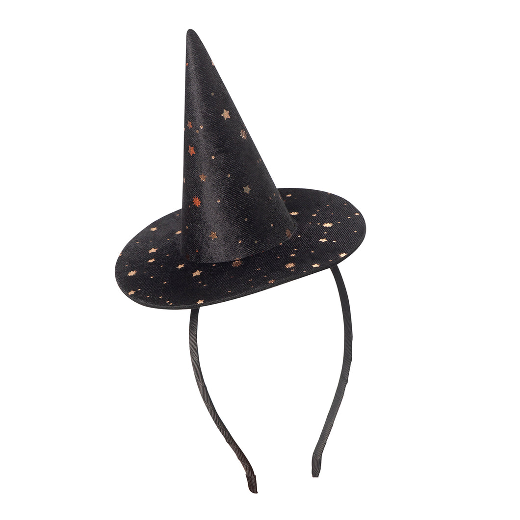 Mimi & Lula Raven Starry Velvet Mini Witch Hat