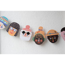 Load image into Gallery viewer, Londji &#39;Make New Friends&#39; Garland with faces and removable stickers for kids/children