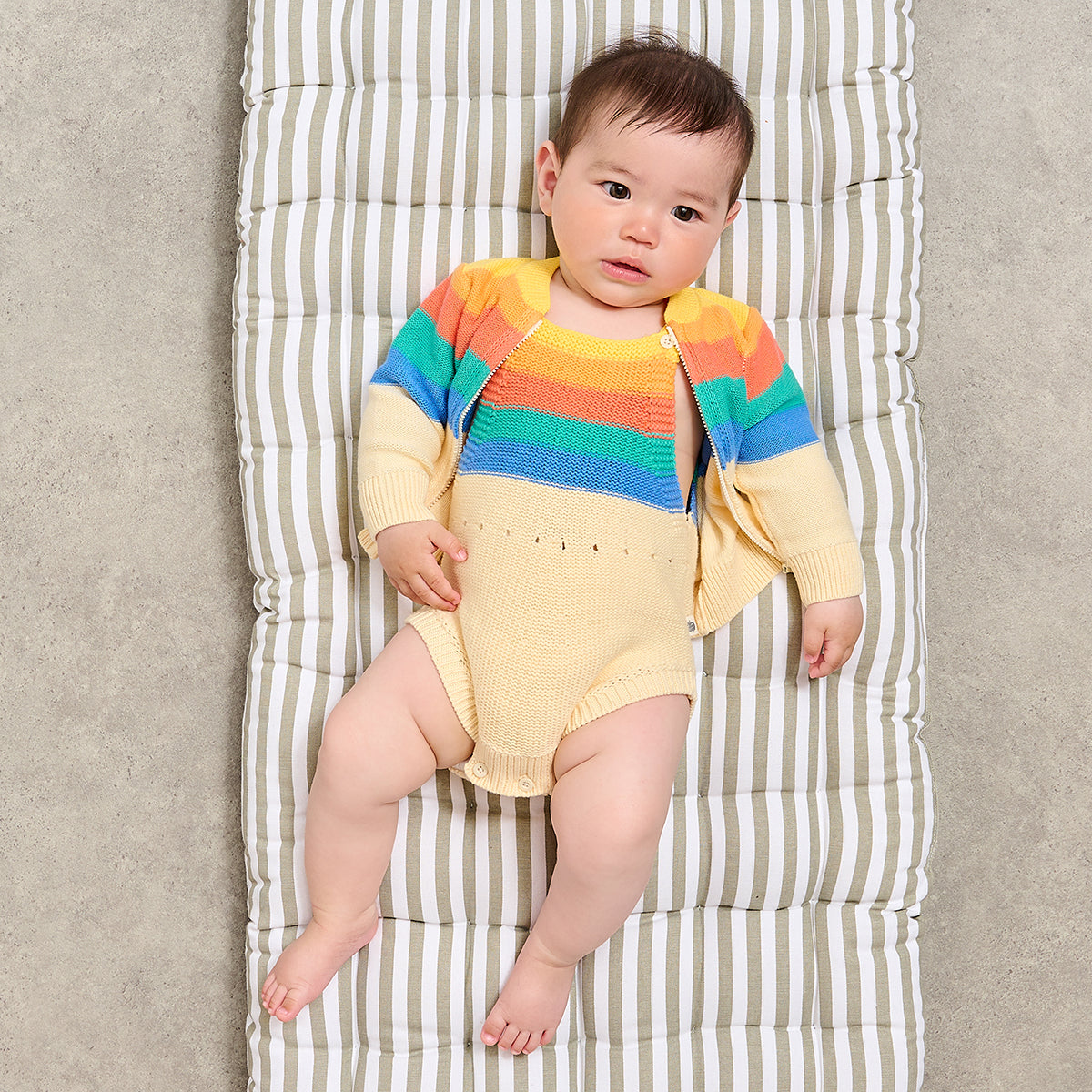 The Bonnie Mob Bubble Rainbow Stripe Romper