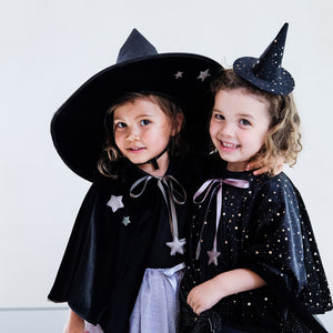 Mimi & Lula Raven Starry Velvet Mini Witch Hat