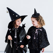 Load image into Gallery viewer, Mimi &amp; Lula Raven Starry Velvet Mini Witch Hat