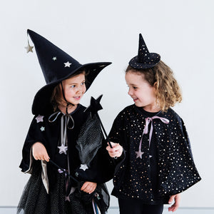 Mimi & Lula Raven Starry Velvet Mini Witch Hat