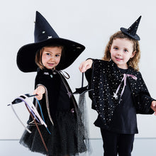 Load image into Gallery viewer, Mimi &amp; Lula Raven Starry Velvet Mini Witch Hat