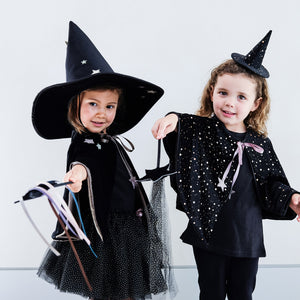 Mimi & Lula Raven Starry Velvet Mini Witch Hat