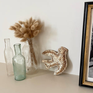 Barnabé aime le café Glitter Wall Decoration Gold Swallow in sequin fabric with foam padding