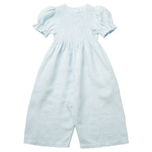 Load image into Gallery viewer, Jumping Jack Jumpsuit - Baby Blue &amp; Milk Mini Check Linen from Nellie Quats for toddlers, kids/children